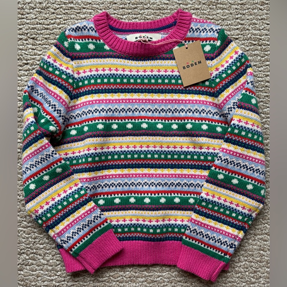 NWT - Girl’s Mini Boden Sweater - Size 7-8